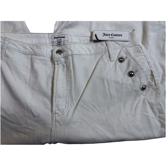NWT Juicy Couture Marshmellow Corduroy Cropped Wide-Leg Trousers. - Picture 5 of 6